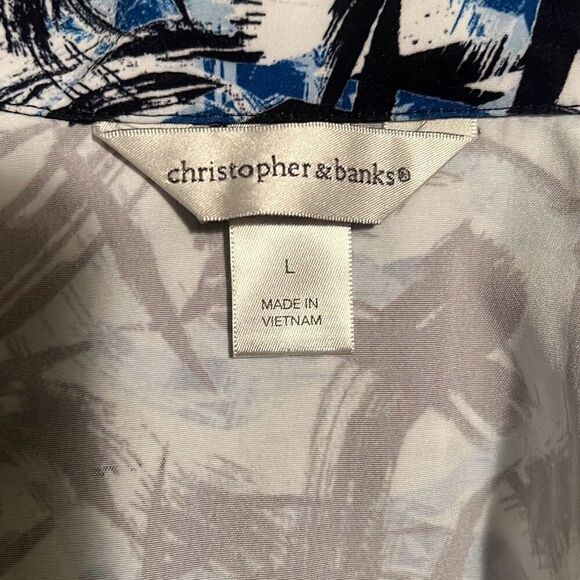 Christopher & Banks Womens Multicolor Abstract Full Zip Jacket - Picture 7 of 8